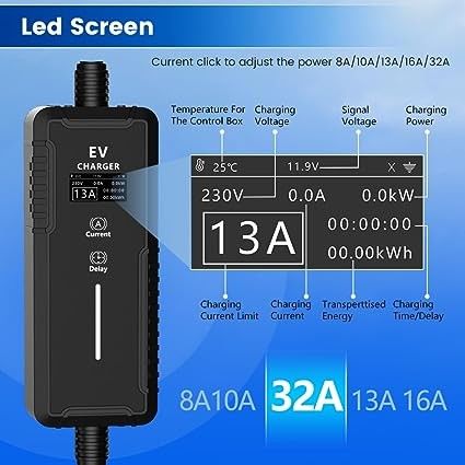 3.5KW 16A 7KW 32A 가정용 커넥터 자동차 전기 충전기 2 Ac Ev 휴대용 충전기