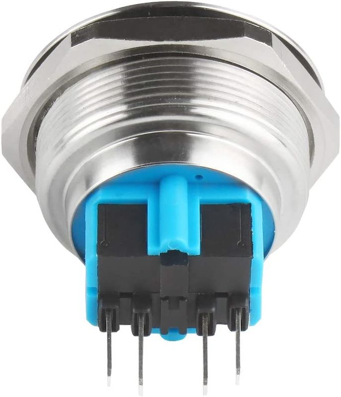 전원 켜기 끄기 금속 푸시 버튼 스위치 30mm 조명 링 유형 LED