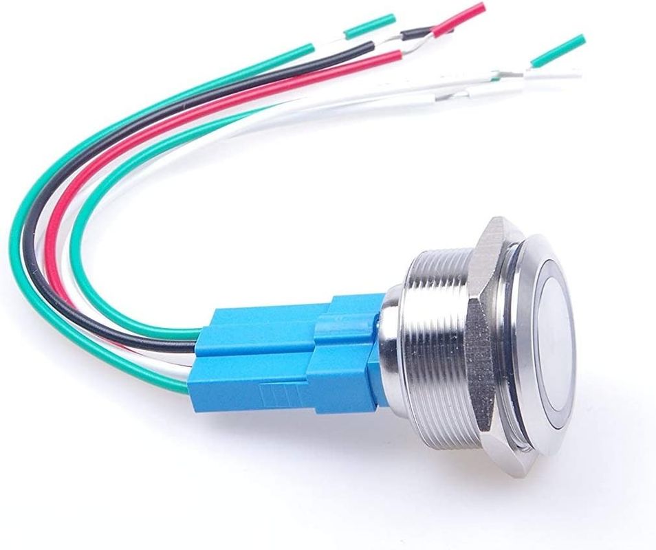 전원 켜기 끄기 금속 푸시 버튼 스위치 30mm 조명 링 유형 LED