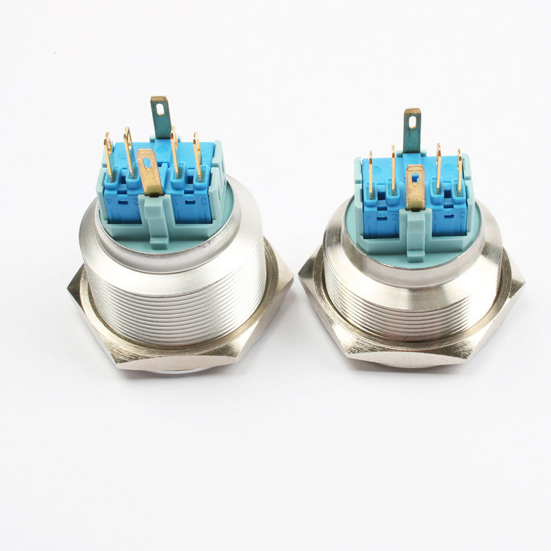 전원 켜기 끄기 금속 푸시 버튼 스위치 30mm 조명 링 유형 LED