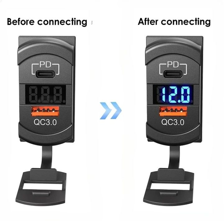 12v 24v USB 충전기 로커 스위치 빠른 충전 소켓 방수 빠른 듀얼 Pd Qc3.0 자동차용 보트