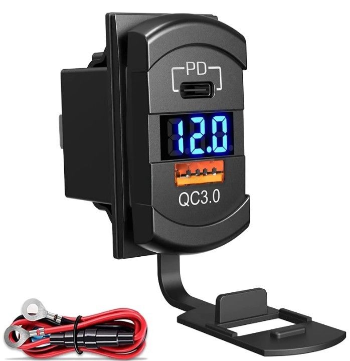 12v 24v USB 충전기 로커 스위치 빠른 충전 소켓 방수 빠른 듀얼 Pd Qc3.0 자동차용 보트