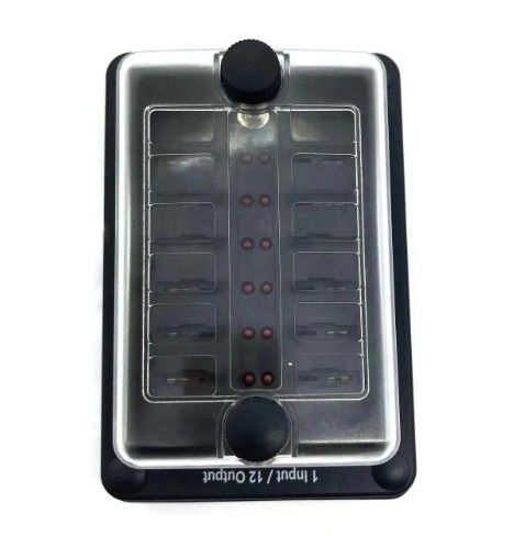 오토 ATO ATC 피지 박스 방수 12 회로 피지 홀더 스티커 라벨 12 인 12 아웃 버스