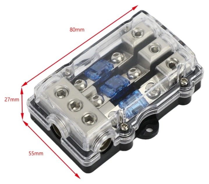 3Way 자동차 미니 ANL 블레이드 퓨즈 홀더 스테레오 오디오 전력 분배 블록 60 Amp 퓨즈 홀더 패널 마운트