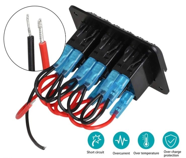 DC 12V 24V 블루 LED 백라이트 3 갱 알루미늄 5 핀 ON 오프 터글 로커 스위치 패널