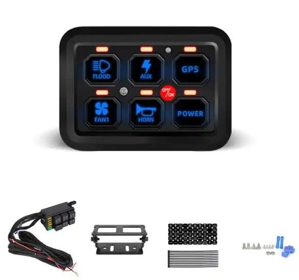 6 갱 12V LED 스위치 패널 RGB 키트 자동 디밍 가능한 APP와 함께 보편적인 라이트 바 컨트롤러