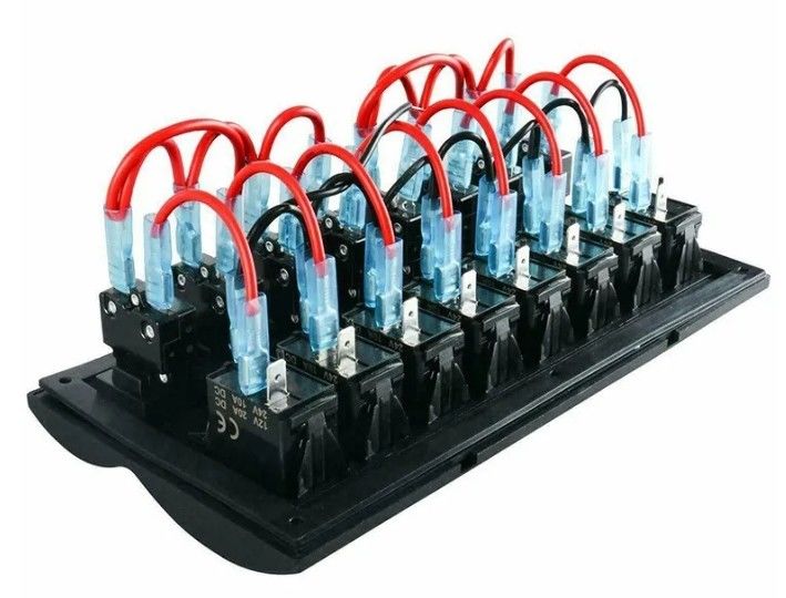 해양 보트 폭발 방지 스위치 패널 8 LED 표시기 로커 AUTO 피우스와 함께 갱