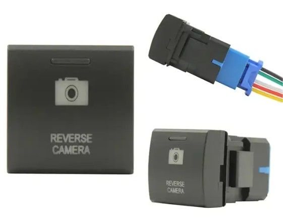 커스텀 로고 DC 12V 3A 역전 카메라 LED 버튼 스위치 도요타 스퀘어 랜드 크루저 프라도