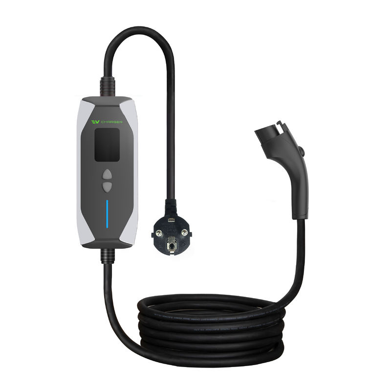 7KW 휴대용 비상 EV 충전기 0.96 인치 유형 2 신에너지 EV 충전기