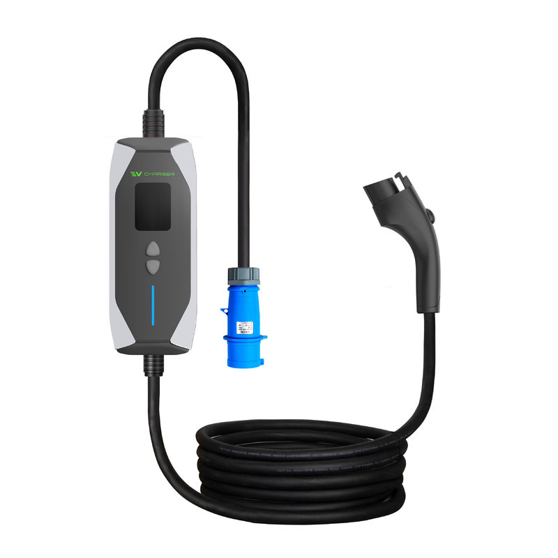 7KW 휴대용 비상 EV 충전기 0.96 인치 유형 2 신에너지 EV 충전기