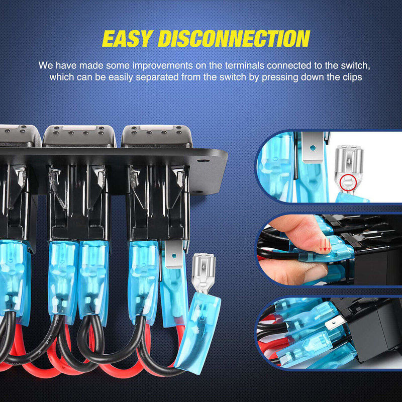 DC12V 24V 3 갱 레드 LED 라이트 로커 스위치 패널 박스 듀얼 4.8A USB 충전기