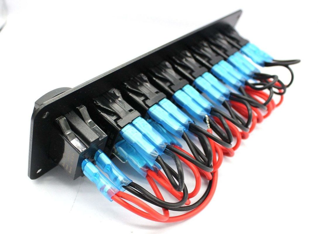 DC 12V 7 갱 로커 스위치 패널 4.8 Amp 듀얼 USB 충전기 LED