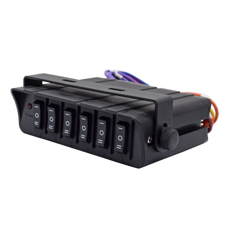 6 갱 로커 스위치 박스 SPST 록 셔틀 스위치 패널 30Amp Max 12 AWG 와이어