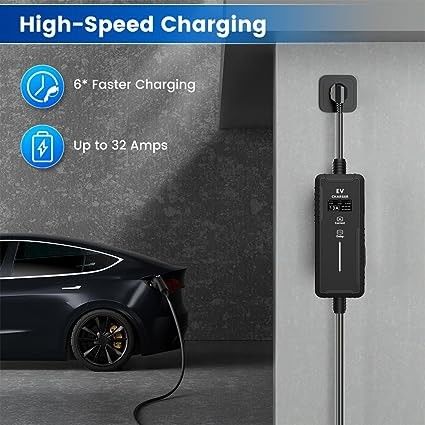 고품질의 전기 고속 2형 EV 충전기 8-32A 휴대용 EV 충전기 스크린 조절