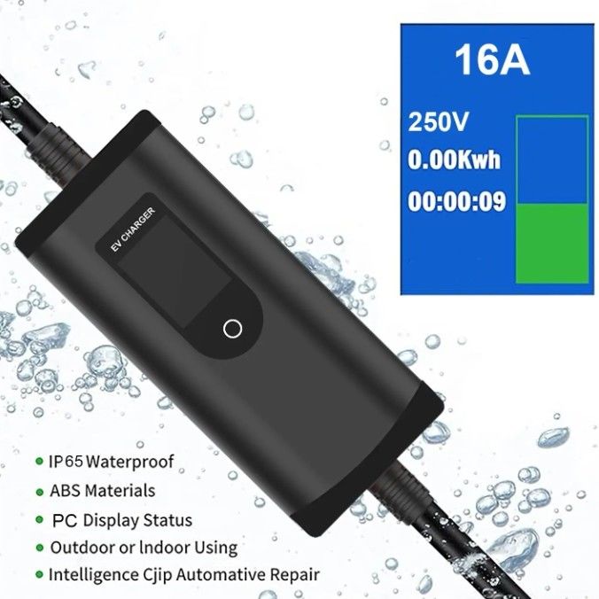 공장 8a-32a 조절 가능한 SAE J1772 TYPE1 빠른 전기 자동차 충전기 휴대용 EV 충전기